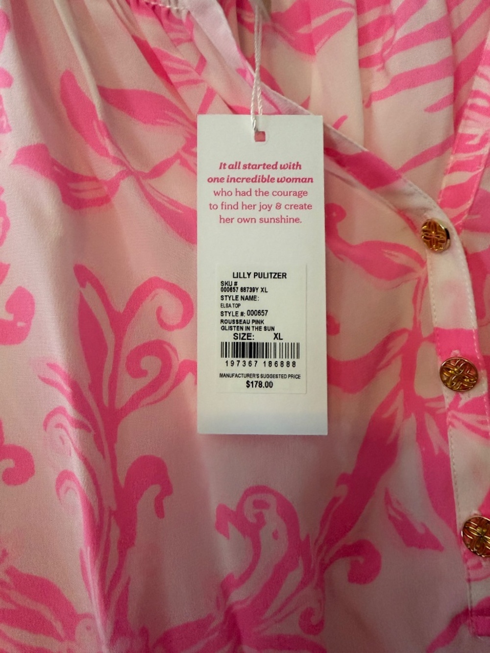 Lilly Pulitzer Elsa Top XL NWT - Picture 2 of 2